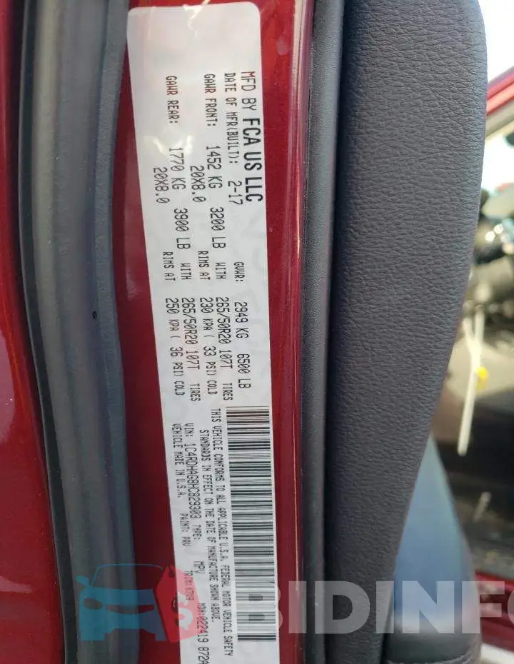 1C4RDHAG8HC829303 Photo# 10