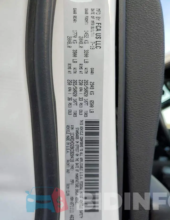 1C4RDHDG9KC820418 Photo# 13