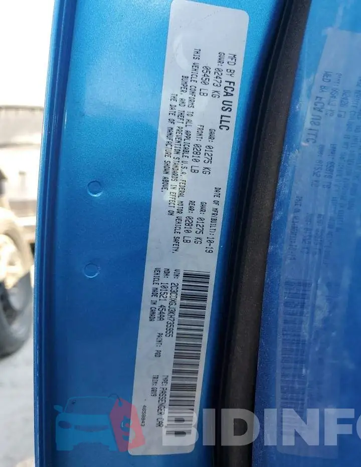 2C3CDXGJ3KH735955 Photo# 10