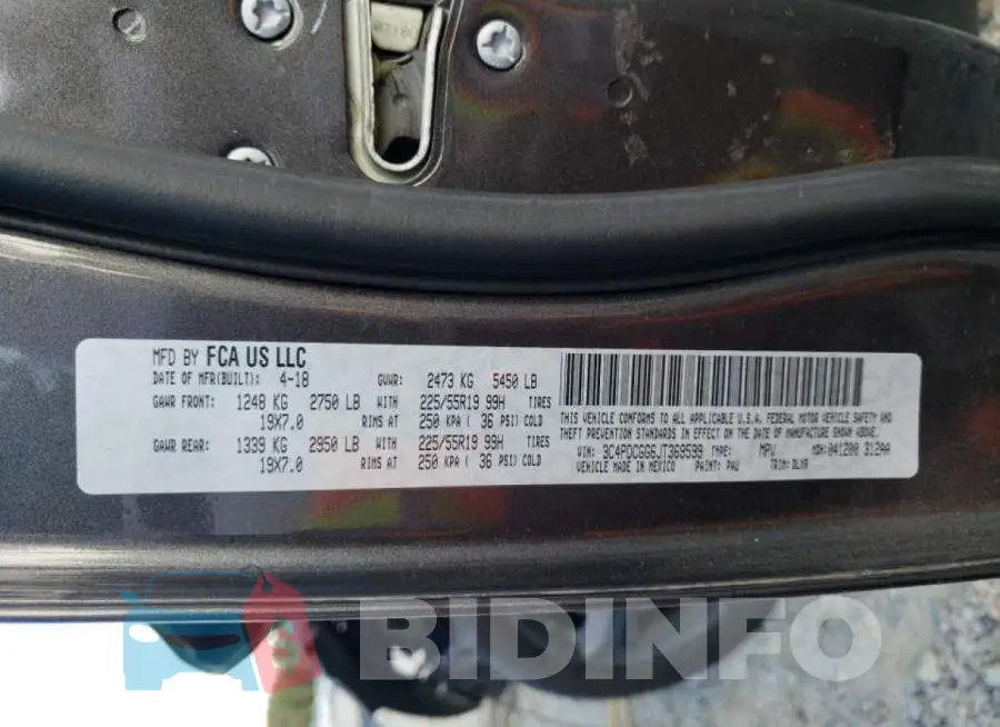 3C4PDCGG6JT369599 Photo# 10