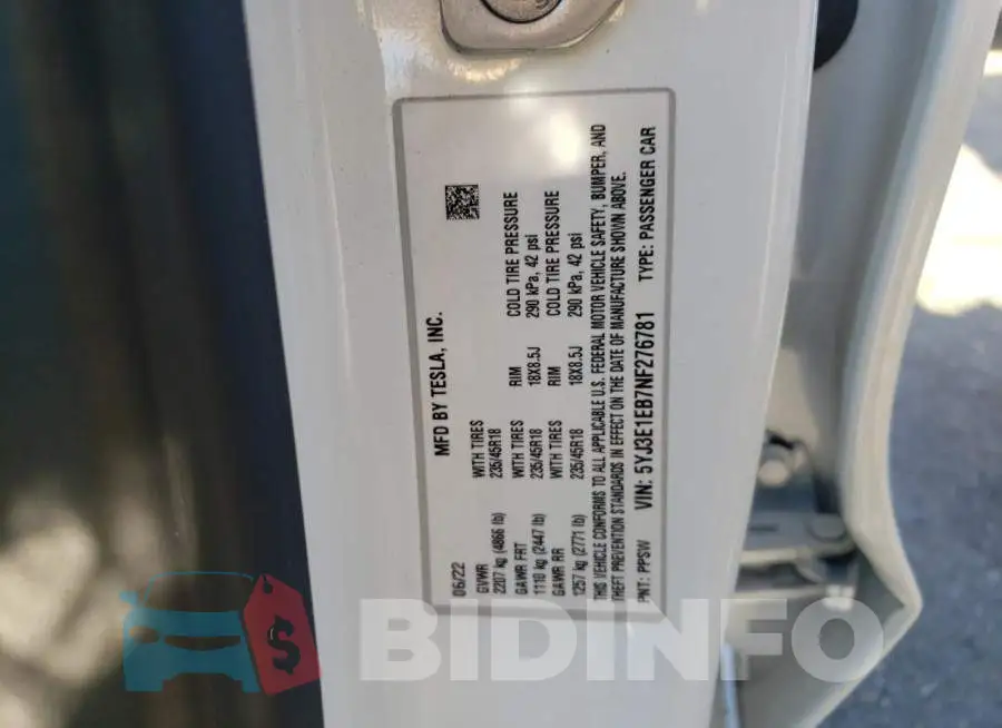 5YJ3E1EB7NF276781 Photo# 10