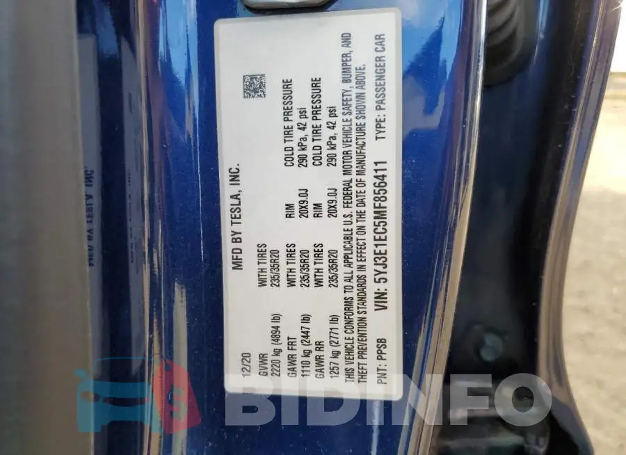 5YJ3E1EC5MF856411 Photo# 10