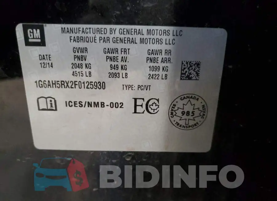 1G6AH5RX2F0125930 Photo# 13
