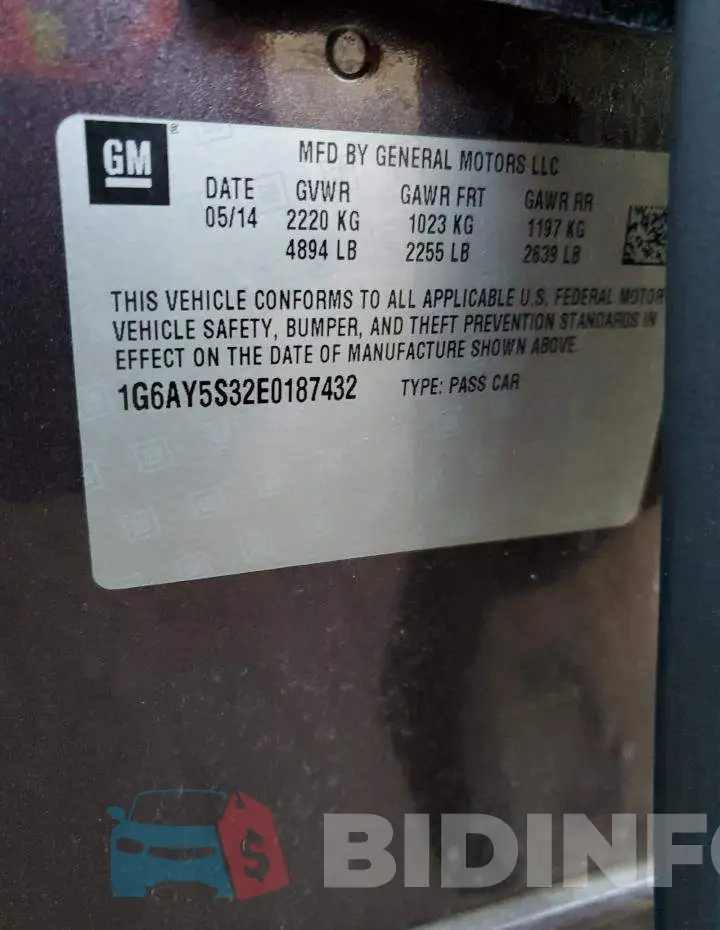 1G6AY5S32E0187432 Photo# 10