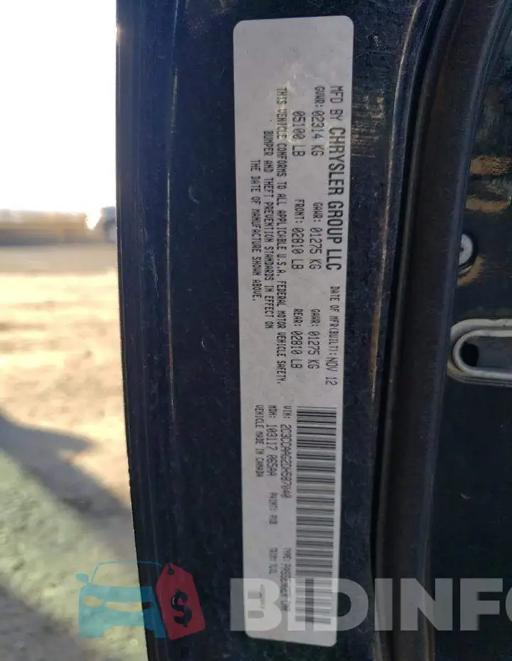 2C3CCAAG2DH587040 Photo# 12