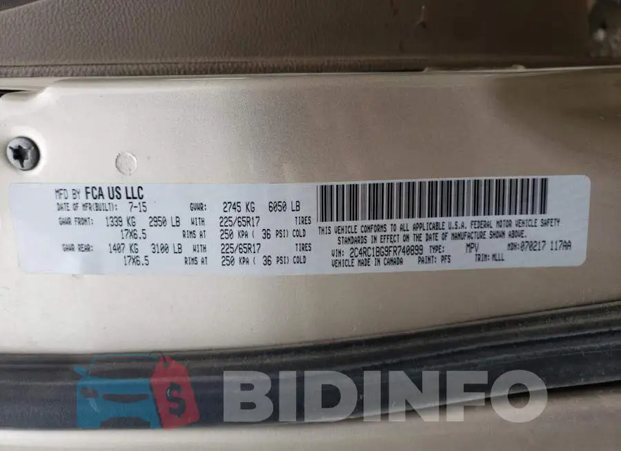 2C4RC1BG9FR740899 Photo# 13