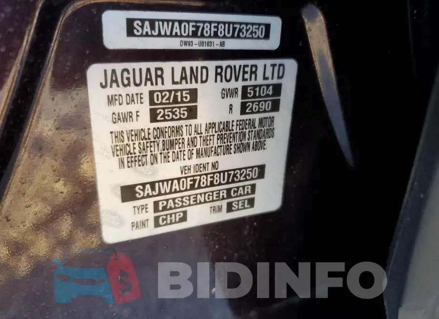 SAJWA0F78F8U73250 Photo# 10