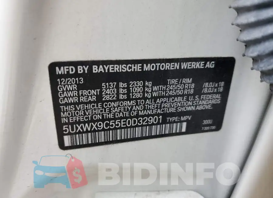 5UXWX9C55E0D32901 Photo# 12