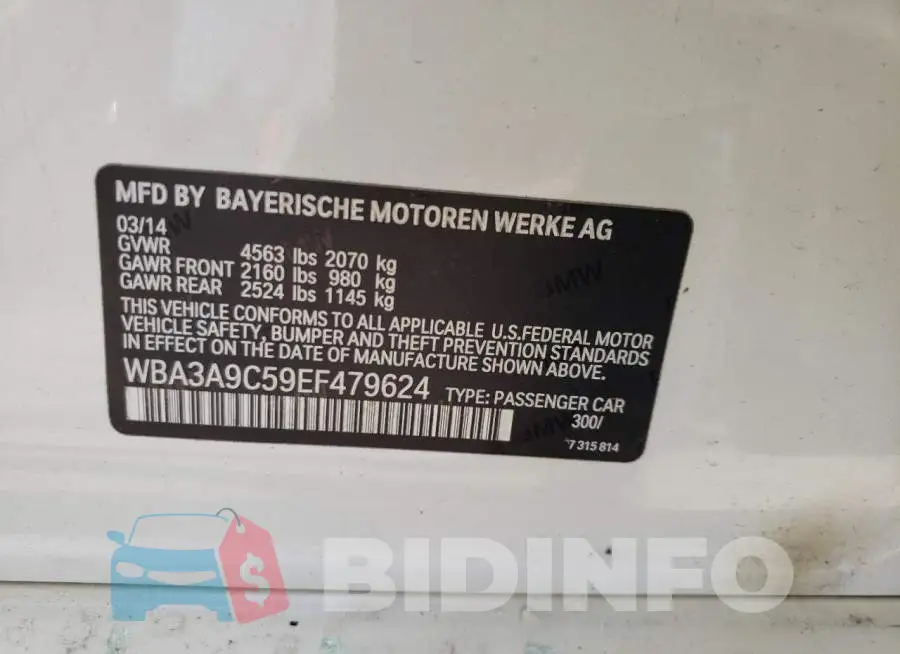 WBA3A9C59EF479624 Photo# 10