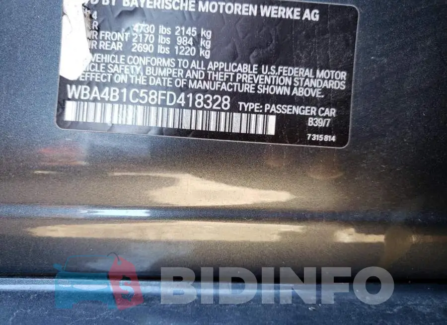 WBA4B1C58FD418328 Photo# 12