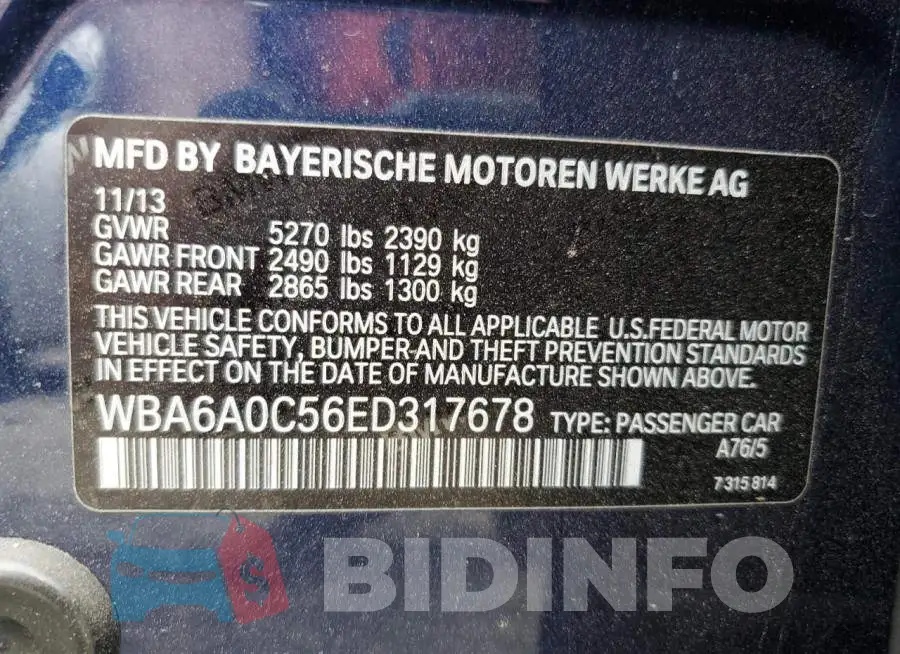 WBA6A0C56ED317678 Photo# 10