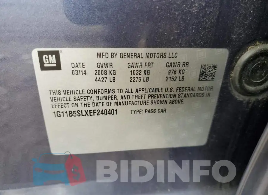 1G11B5SLXEF240401 Photo# 12