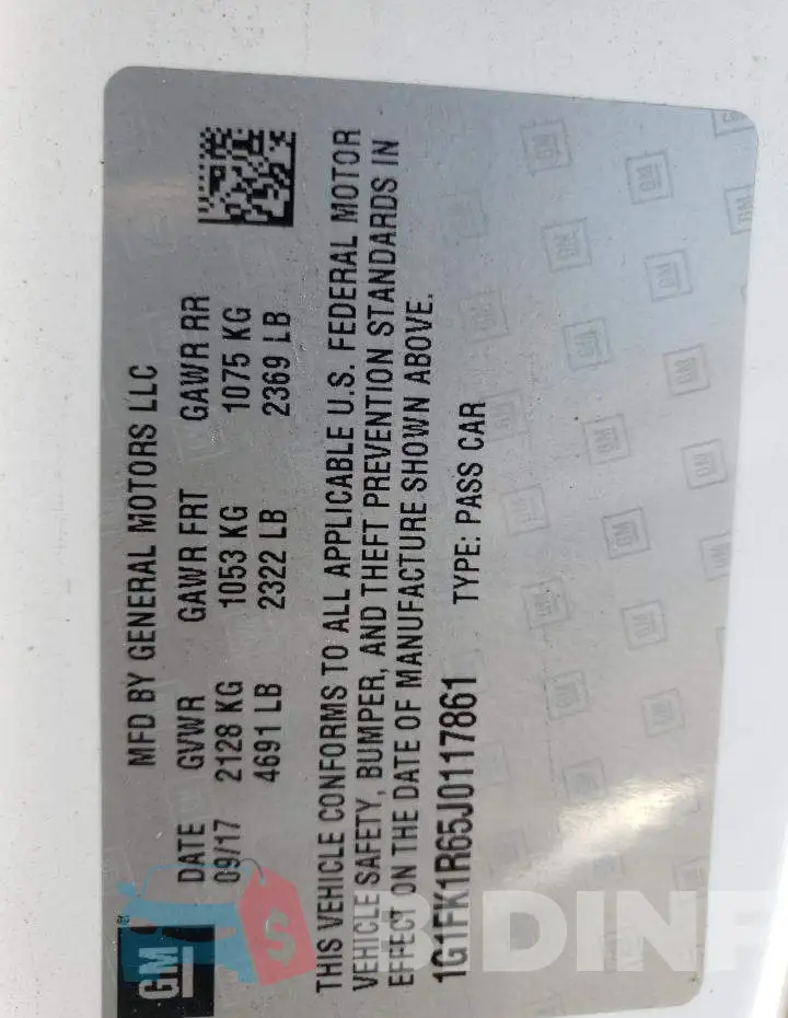 1G1FK1R65J0117861 Photo# 10