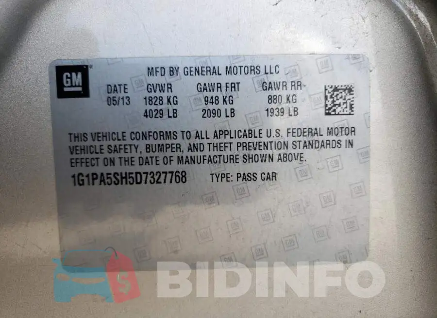 1G1PA5SH5D7327768 Photo# 10