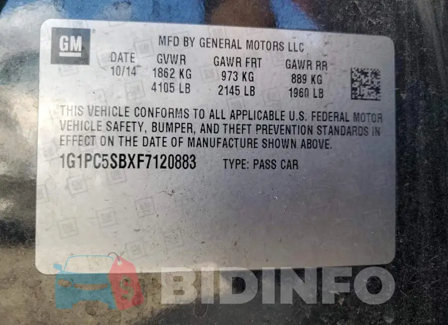 1G1PC5SBXF7120883 Photo# 12