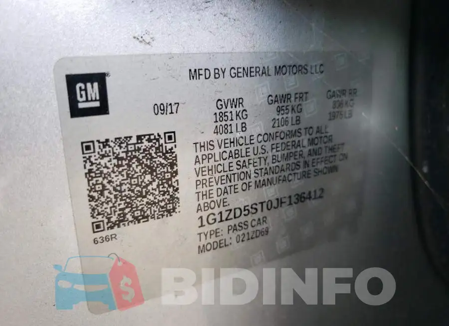 1G1ZD5ST0JF136412 Photo# 10