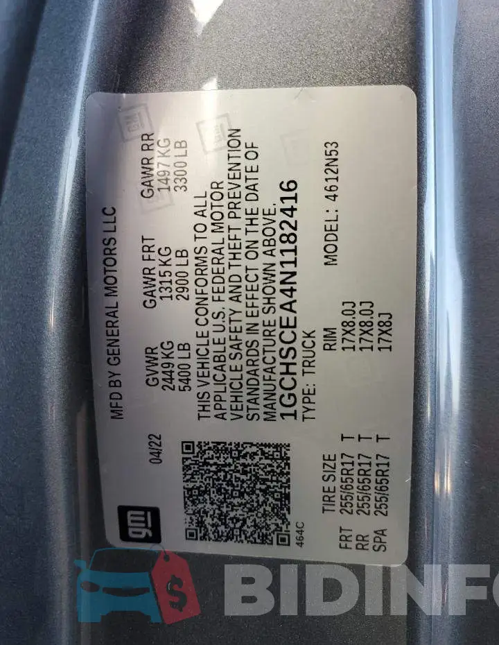 1GCHSCEA4N1182416 Photo# 12