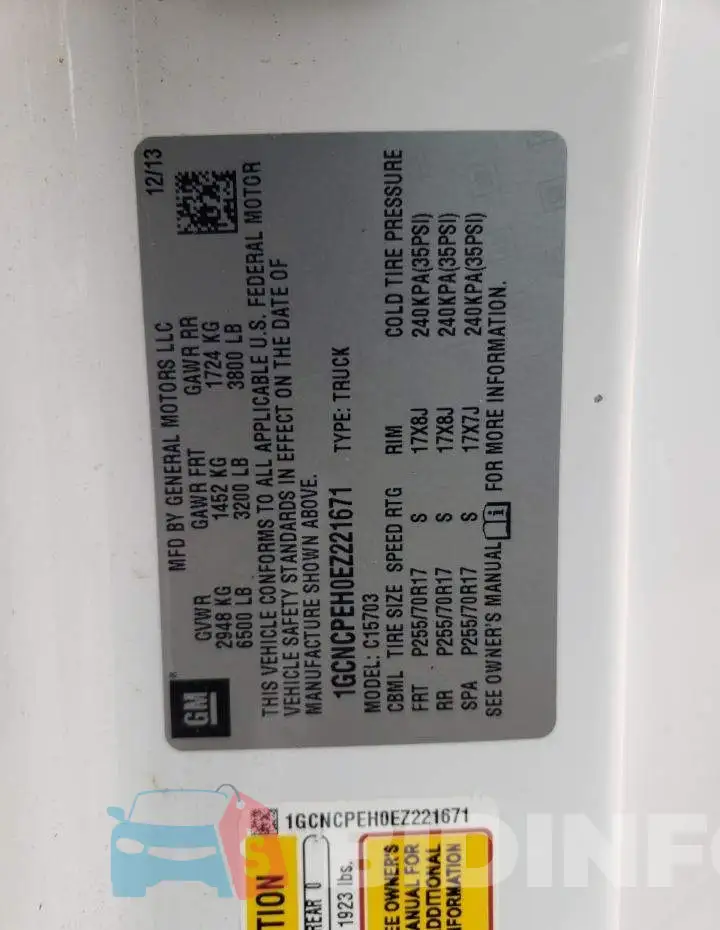 1GCNCPEH0EZ221671 Photo# 10