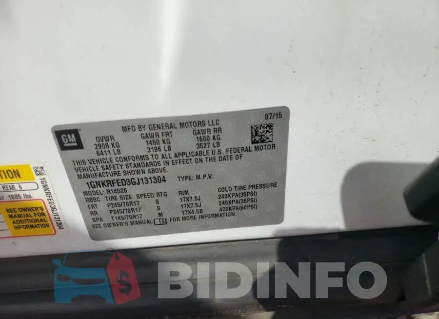 1GNKRFED3GJ131304 Photo# 10