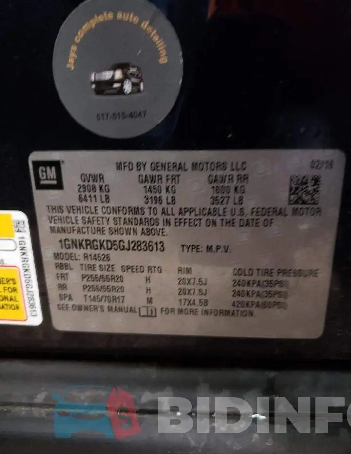 1GNKRGKD5GJ283613 Photo# 10