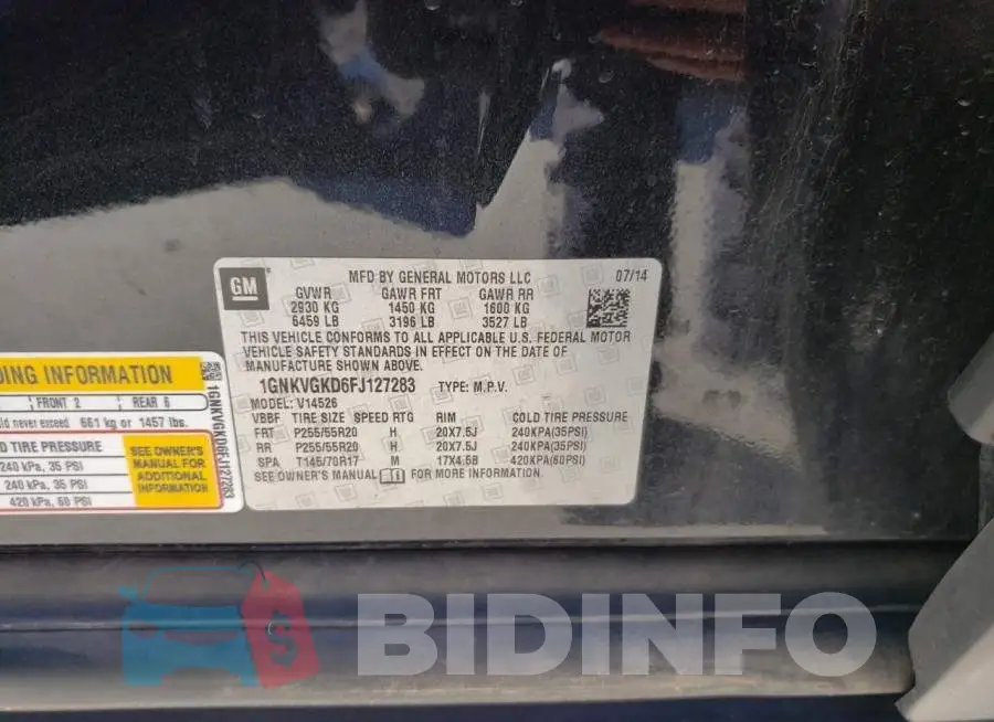 1GNKVGKD6FJ127283 Photo# 10