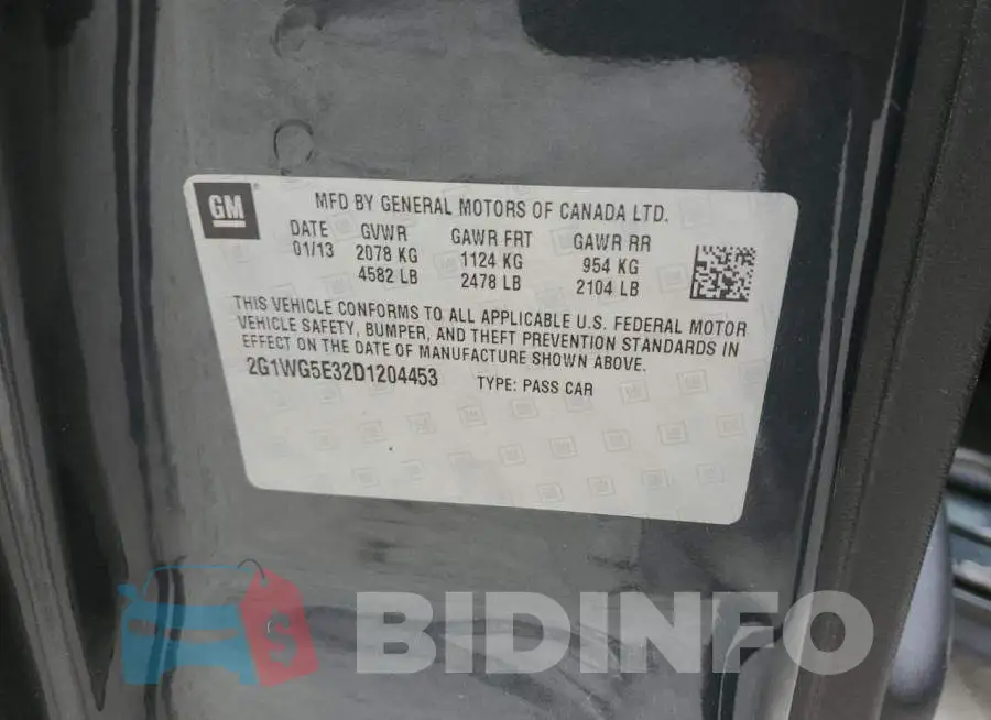 2G1WG5E32D1204453 Photo# 10