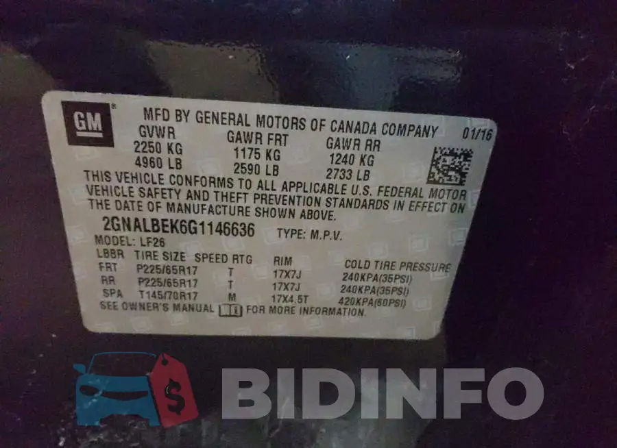 2GNALBEK6G1146636 Photo# 13