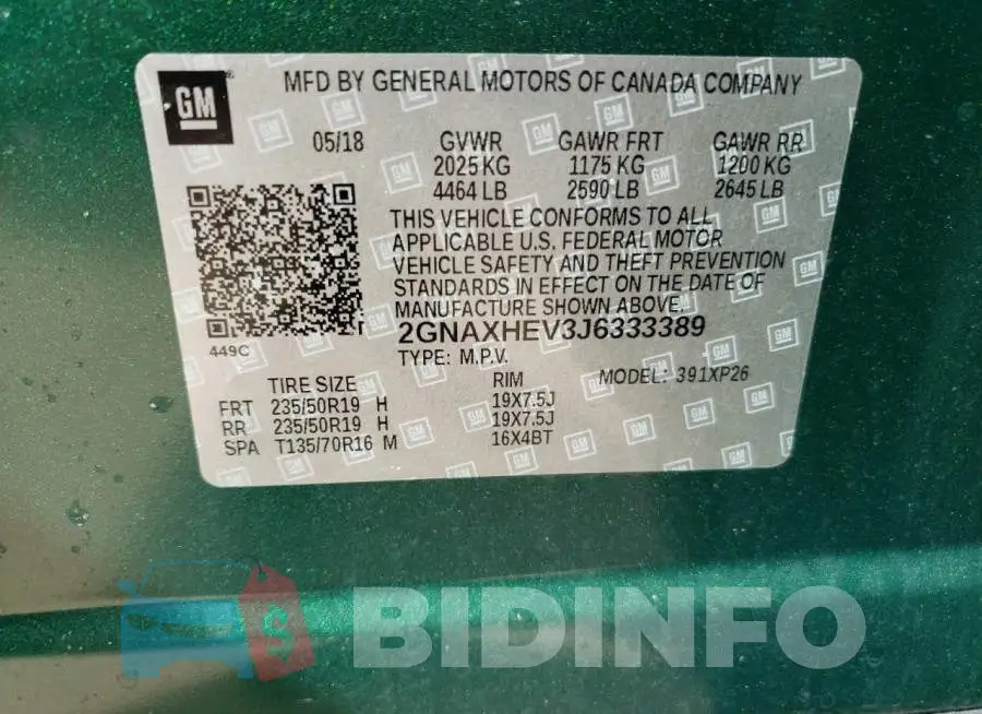 2GNAXHEV3J6333389 Photo# 10