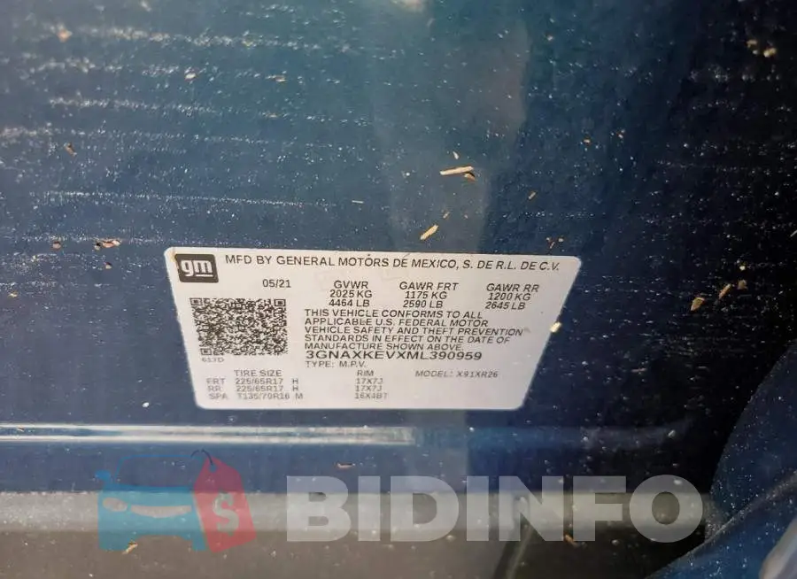 3GNAXKEVXML390959 Photo# 10