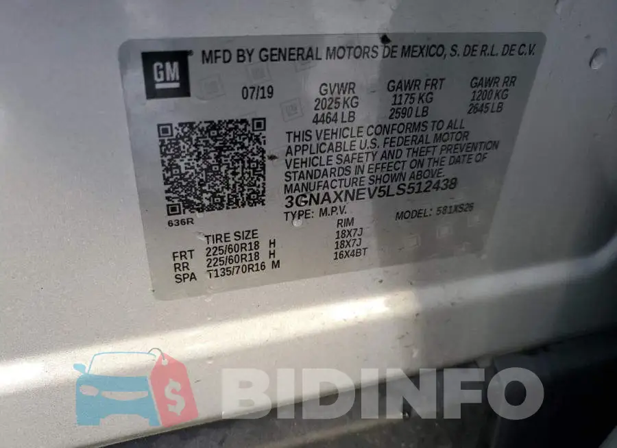 3GNAXNEV5LS512438 Photo# 13