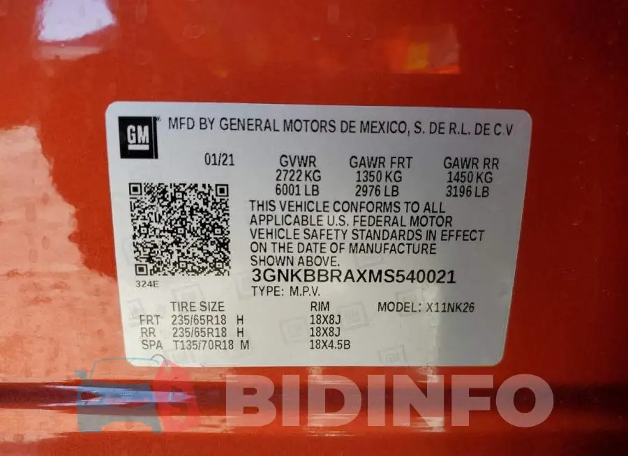 3GNKBBRAXMS540021 Photo# 13