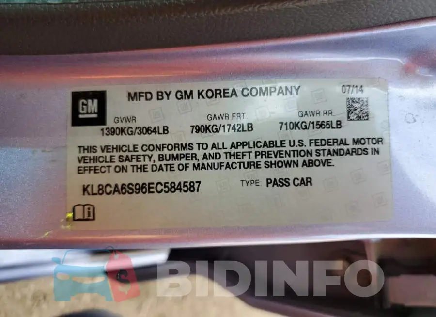KL8CA6S96EC584587 Photo# 10