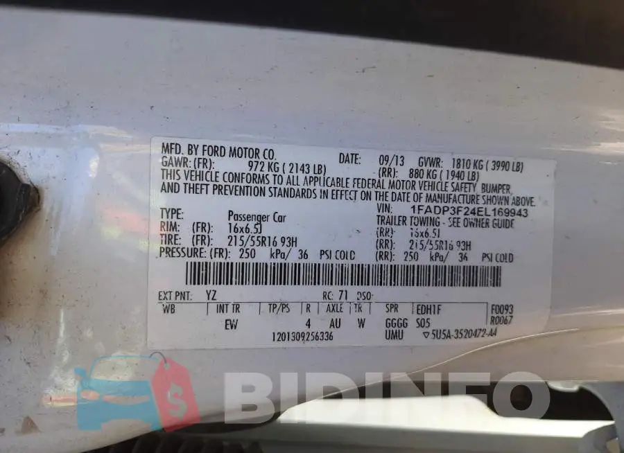 1FADP3F24EL169943 Photo# 10