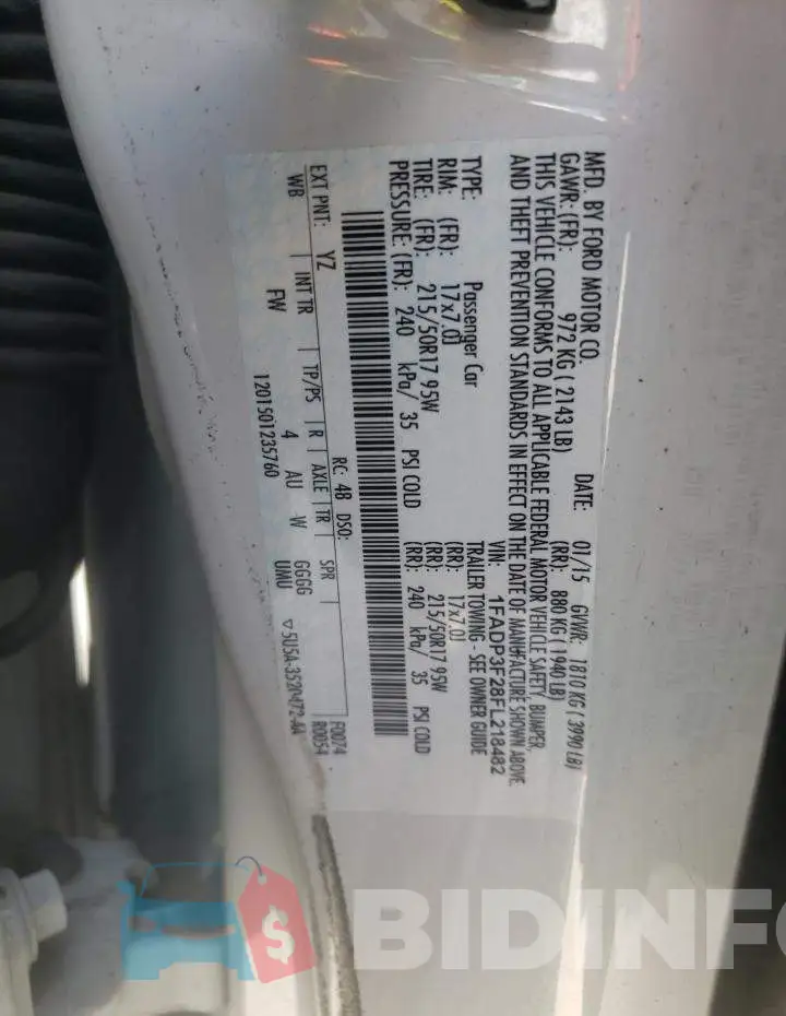1FADP3F28FL218482 Photo# 10