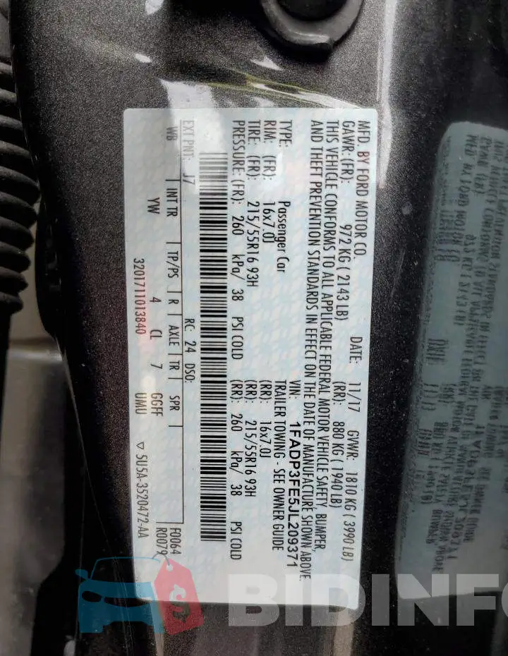 1FADP3FE5JL209371 Photo# 10