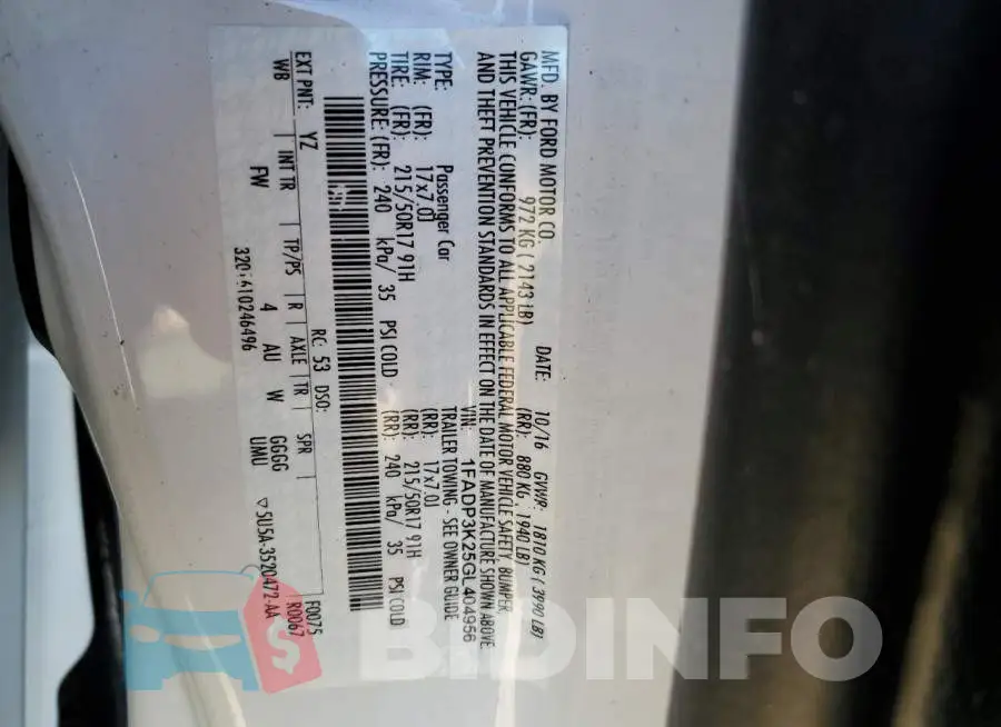 1FADP3K25GL404956 Photo# 10