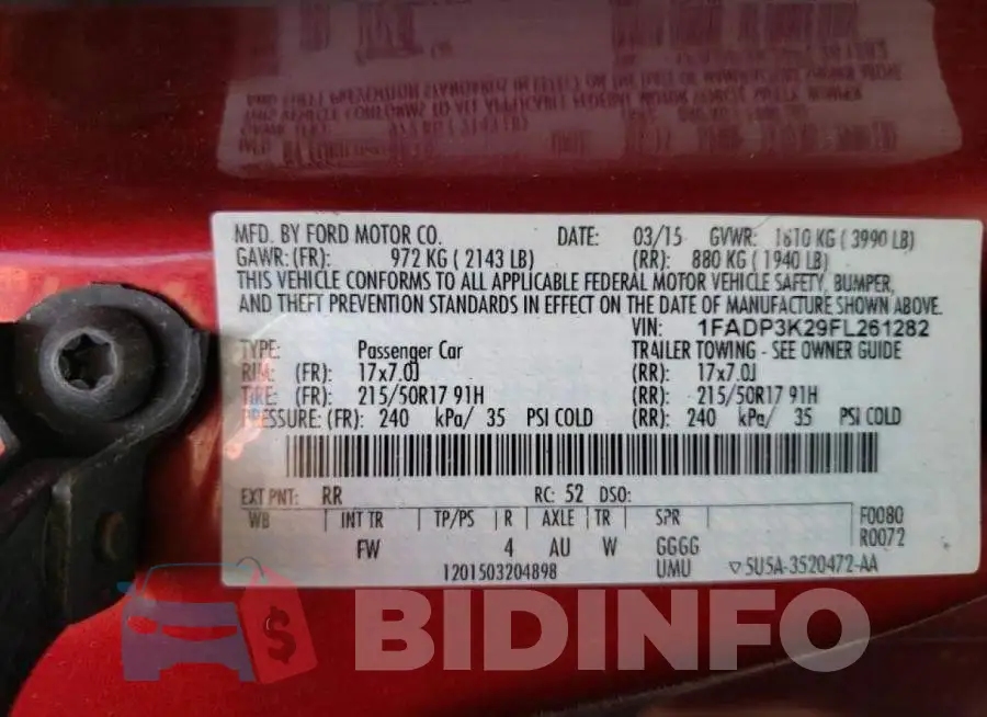 1FADP3K29FL261282 Photo# 10