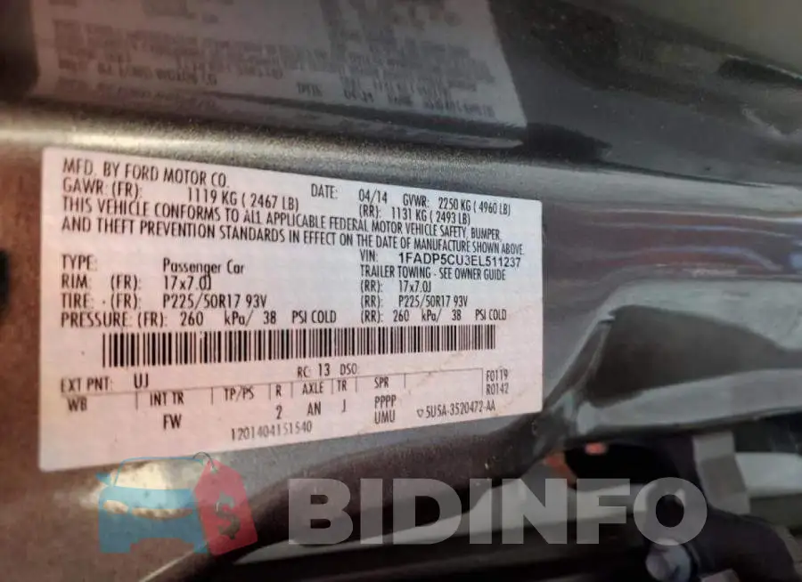 1FADP5CU3EL511237 Photo# 13