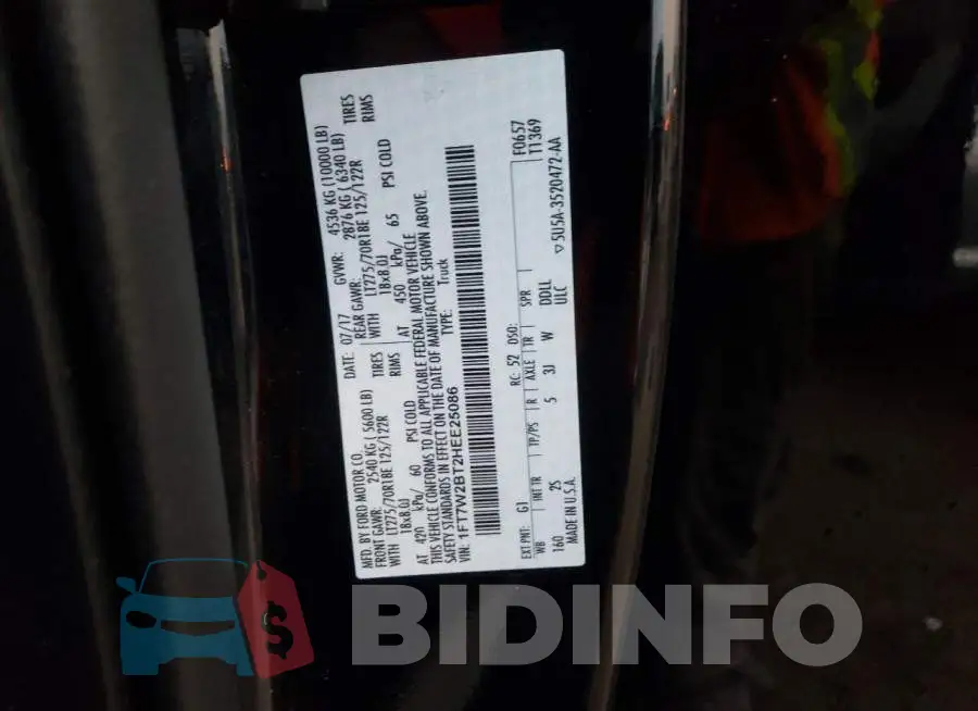1FT7W2BT2HEE25086 Photo# 10