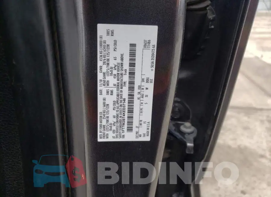 1FT7W2BT4KED37146 Photo# 12