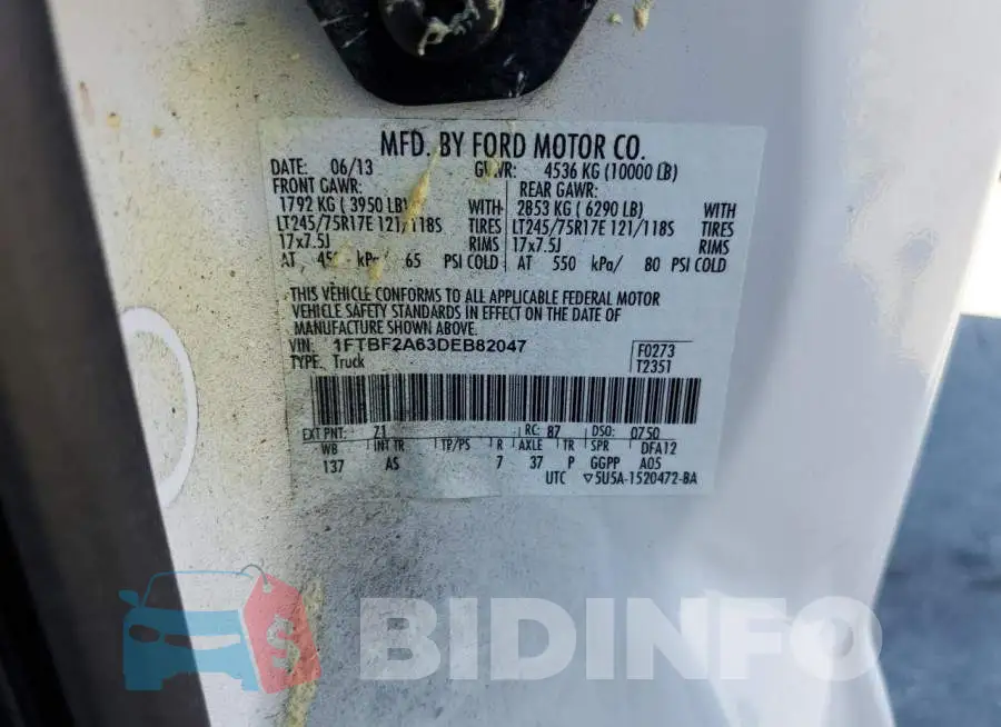 1FTBF2A63DEB82047 Photo# 10