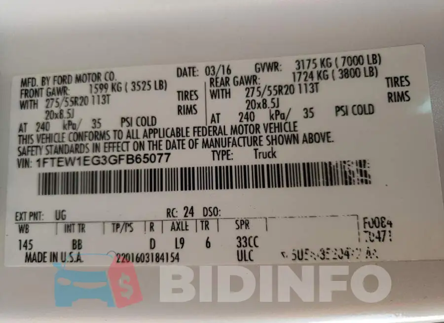 1FTEW1EG3GFB65077 Photo# 12