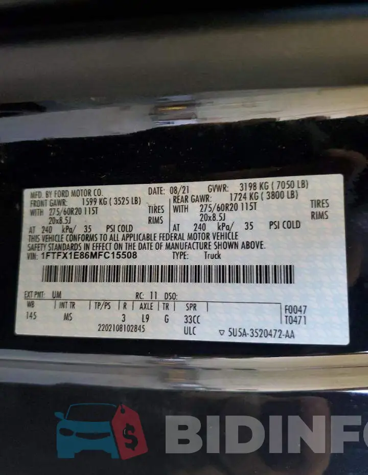 1FTFX1E86MFC15508 Photo# 10
