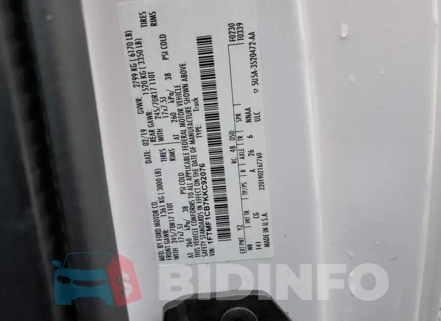 1FTMF1CB7KKC92076 Photo# 13