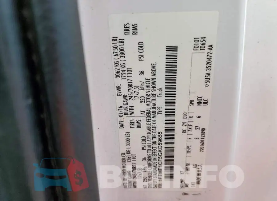1FTMF1CF5GKD59655 Photo# 10