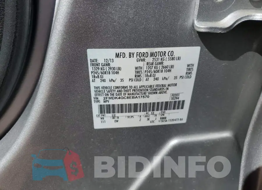 2FMDK4GC8EBA17570 Photo# 10