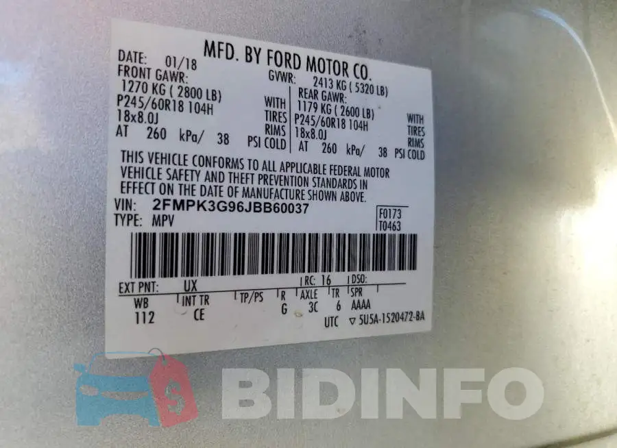 2FMPK3G96JBB60037 Photo# 13