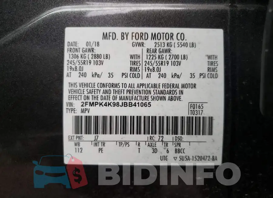 2FMPK4K98JBB41065 Photo# 10