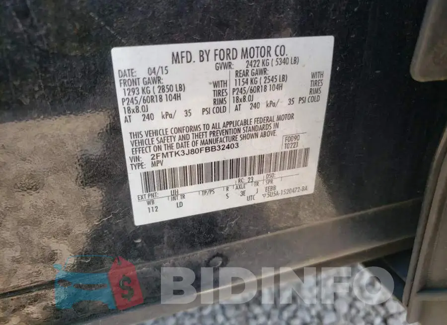 2FMTK3J80FBB32403 Photo# 10