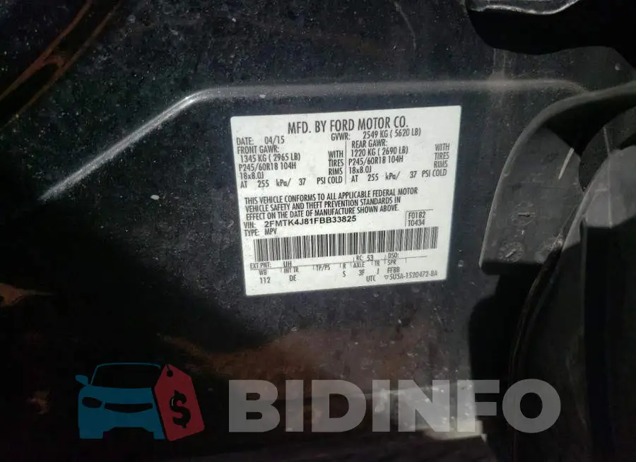 2FMTK4J81FBB33825 Photo# 10